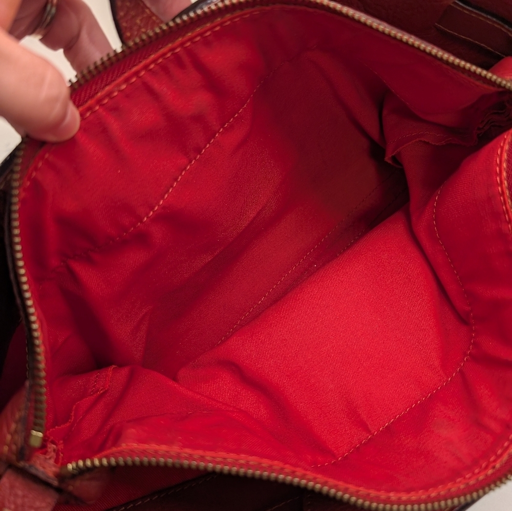 Dooney & Bourke VTG Red Leather Tote Bag, Made In Italy, EUC - Picture 12 of 13